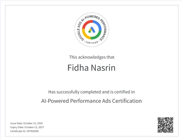 Google Ads AI-Powered Performance Certificate